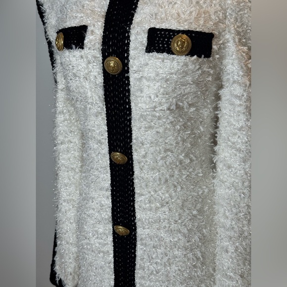 Balmain Embellished Black & White Tweed Mini Dress Size 40 – Like New - Picture 6 of 16